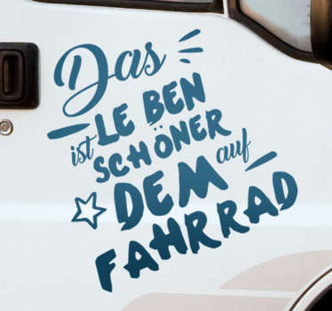 Leben Fahrrad Spruch Wandaufkleber - TenStickers