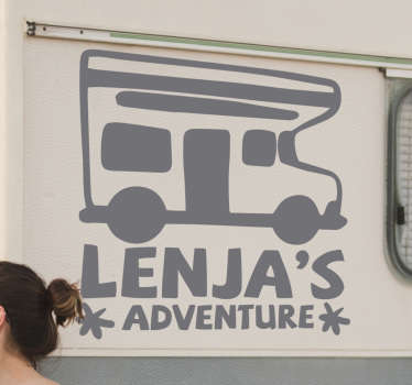 Autocollant camping car nom personnalisé et aventure - TenStickers