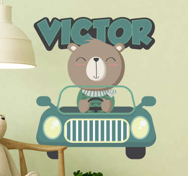 Personalised car text wall sticker - TenStickers