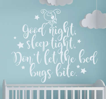 Sleep tight don't let the bed bugs bite sticker - TenStickers