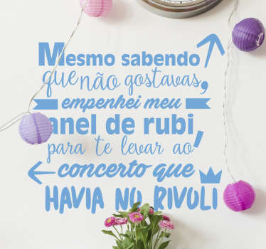 Vinis de letras de canções Paixão - TenStickers