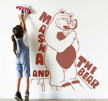 Vinilo cartoon Masha y el oso - TenVinilo