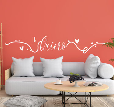 Vinilo san valentín te quiero con filigranas - TenVinilo