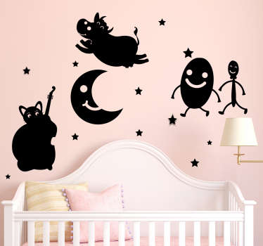 Hey diddle diddle the cat wall sticker - TenStickers