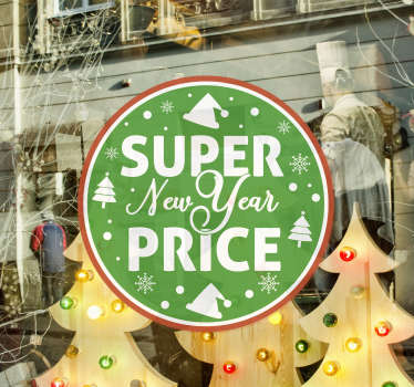 Green New Year sale sticker - TenStickers