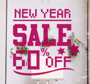 Pixel New Year sale sale sticker - TenStickers