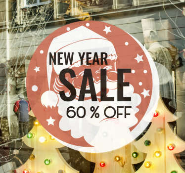 Santa New Year sale sticker - TenStickers