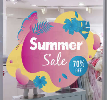 Summer sale flower text sale sticker - TenStickers