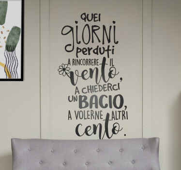 Adesivo murale frase canzone De Andrè - TenStickers