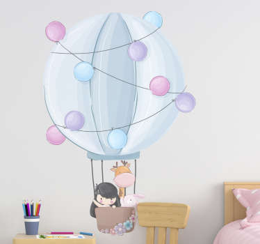 Hot air balloons  illustration sticker - TenStickers