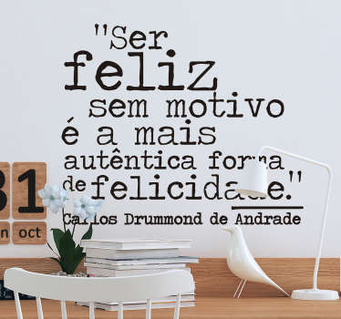 Autocolantes textos Carlos drummond de andrade - TenStickers