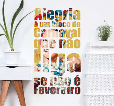 vinis decorativos carmen miranda citação autocolante projetado em um fundo muito bonito com o rosto de uma senhora vestindo belas jóias e um laço na cabeça.