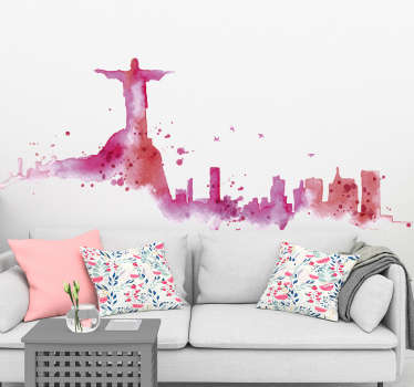 Rio de janeiro horizonte linha do horizonte silhueta - TenStickers