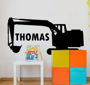 Customisable Digger with Name stickers for kid - TenStickers