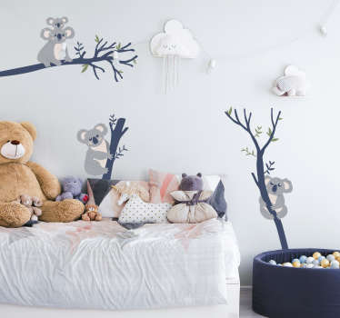 Koala and Tree wild animal decal - TenStickers
