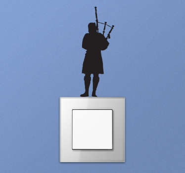 Bagpipe player light switch sticker - TenStickers