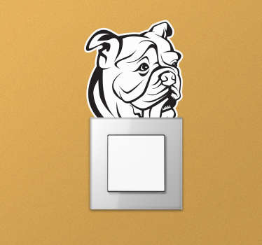 Engelse bulldog lichschakelaar sticker - TenStickers