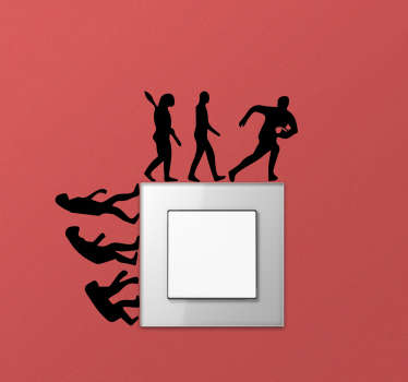 Rugby evolution light switch sticker - TenStickers