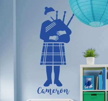 Musician with Bagpipe Sticker - TenStickers