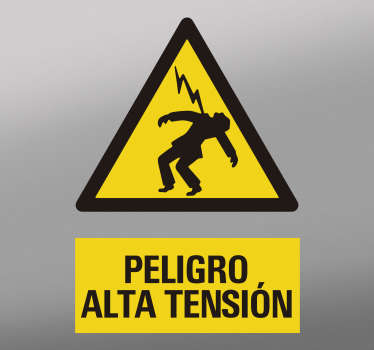 Pegatina señalización seguridad alta tensión - TenVinilo