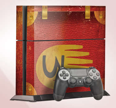 Gravity falls play station 4 skin sticker design in red and yellow colour that you will love to ply your game with. This design is easy to a apply.
