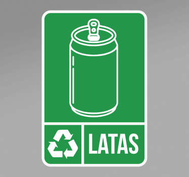 Pegatina adhesiva reciclaje para latas - TenVinilo