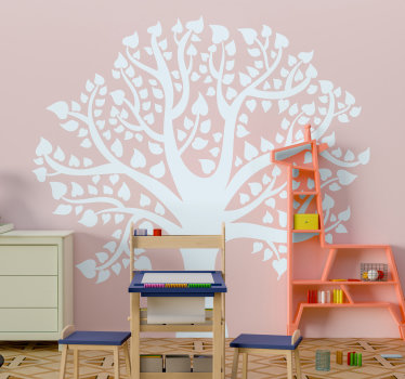 ハートステッカーツリー壁デカールと花の木 - TENSTICKERS