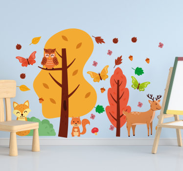 Nordic style children's  animal decal - TenStickers