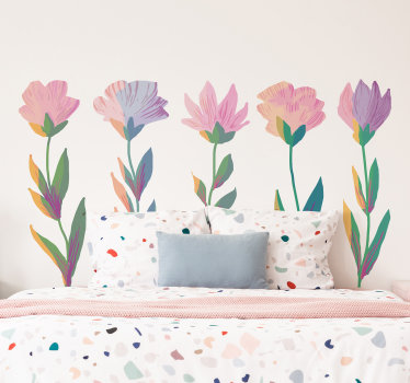 Nordic style flower wall sticker - TenStickers