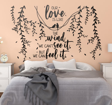 Our love is like a wind phrase  love sticker - TenStickers