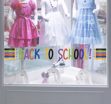 Back to school pencils Shop Window Sticker - TenStickers