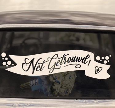 Huwelijk bruiloft auto sticker - TenStickers
