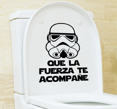 Vinilo para baño frase que la fuerza esté contigo - TenVinilo