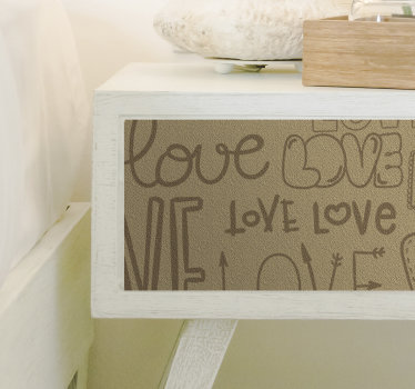 Elsker vintage tekstmøbler klistermærke - TenStickers