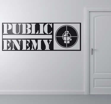 Adhesivo de música, del grupo neoyorkino de rap Public Enemy. Si te gusta el hip hop no puede faltar este vinilo distintivo de la banda.