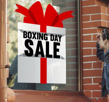 Boxing day present window sticker - TenStickers