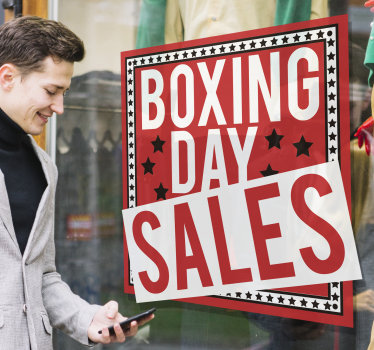 Boxing day sale text window sticker - TenStickers