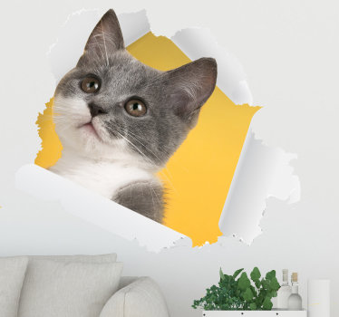 3D Cat Sticker wall sticker - TenStickers