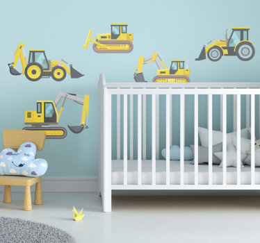 Kaivuri Ja Rekka Lastenhuoneen Sein tarra Tenstickers Kaivuri Ja Rekka Lastenhuoneen Sein tarra Tenstickers