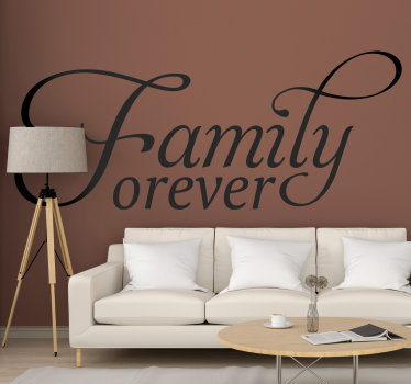 Family forever home text wall sticker - TenStickers