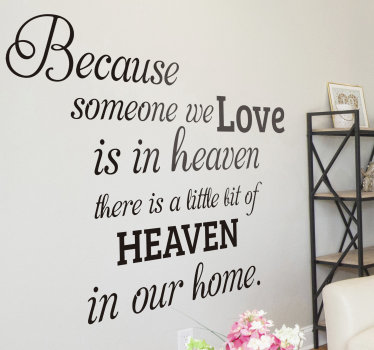 Someone we love is in heaven text wall sticker - TenStickers