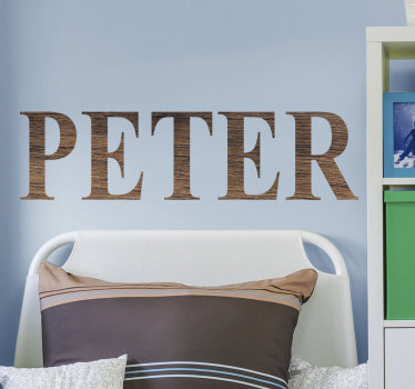 Autocollant personnalisé effet nom bois - TenStickers