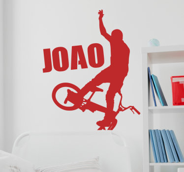 Vinilo pared bxm con nombre personalizable de ciclismo - TenVinilo