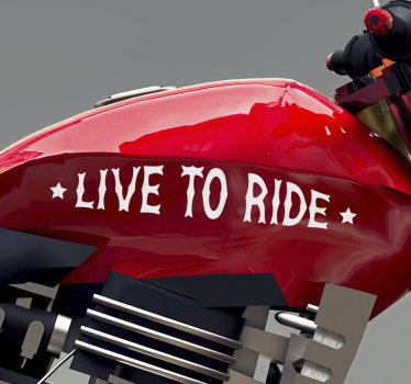 Vivir para moto con frase "love to ride" - TenVinilo