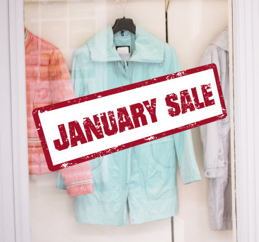 January sale stamp window sticker - TenStickers
