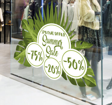Tropical summer sale window sticker - TenStickers
