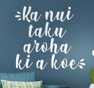 I Love You in Maorí love sticker - TenStickers
