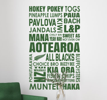 New Zealand Words wall sticker - TenStickers