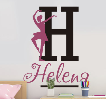 Vinilo bailarina ballet nombre personalizable - TenVinilo