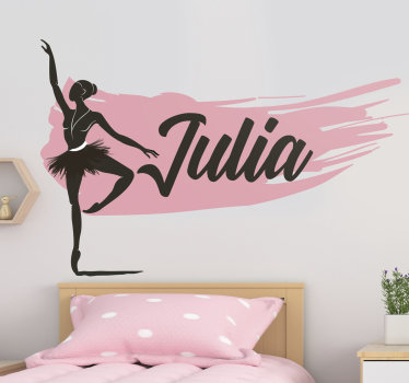 Girl dancing ballet with name  dance sticker - TenStickers